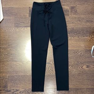 Laced up front leggings